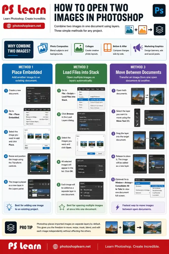 open two images in Photoshop workflow