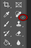the arrow of hide tools' icon