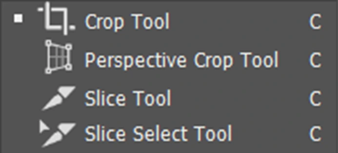 crop tool slice tool