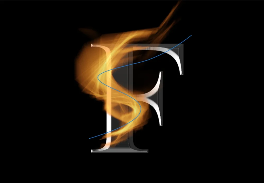 Fire effect around the text