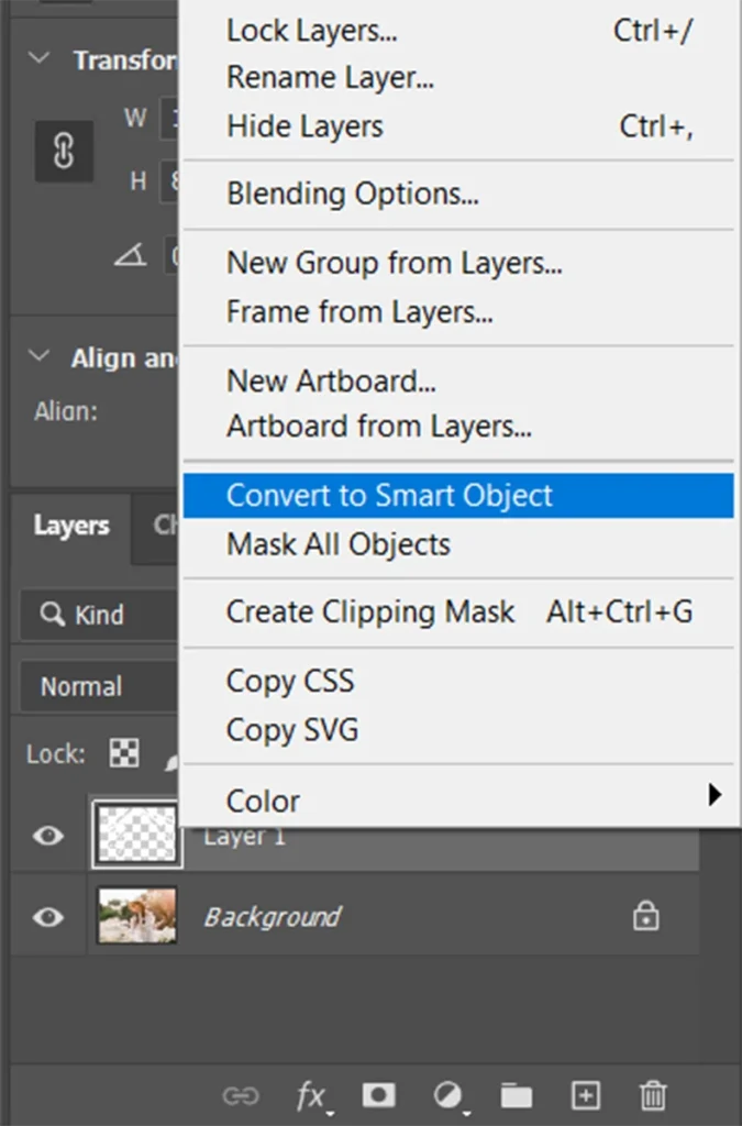 Covert to Smart Object