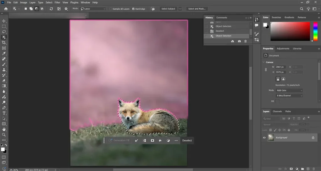 Using Object Selection Tool