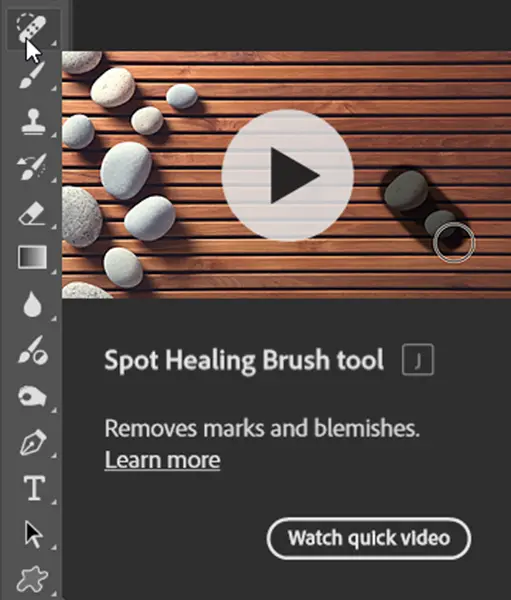 Spot Healing Brush Tools