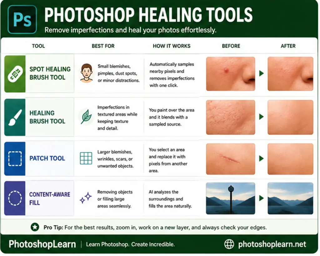 Photoshop Healing Tools Info
